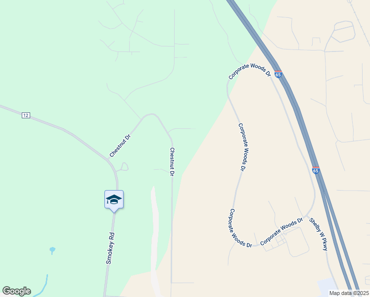 map of restaurants, bars, coffee shops, grocery stores, and more near 102 Silverleaf Lane in Alabaster