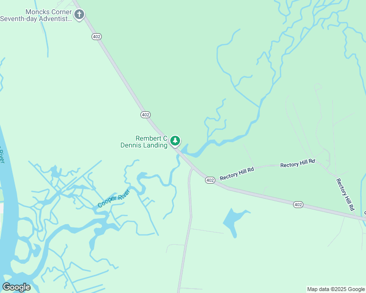 map of restaurants, bars, coffee shops, grocery stores, and more near 1432 South Carolina 402 in Moncks Corner