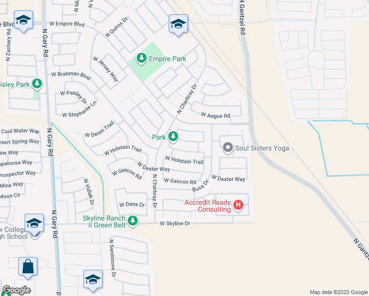 map of restaurants, bars, coffee shops, grocery stores, and more near 386 West Corriente Court in Queen Creek