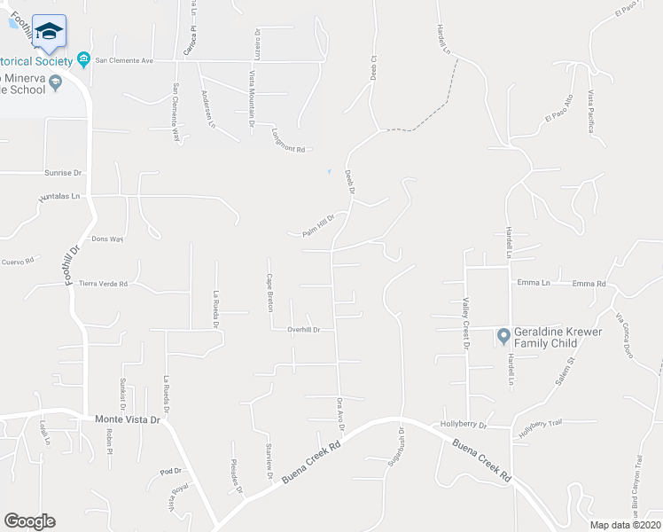 map of restaurants, bars, coffee shops, grocery stores, and more near 682 Ora Avo Lane in Vista