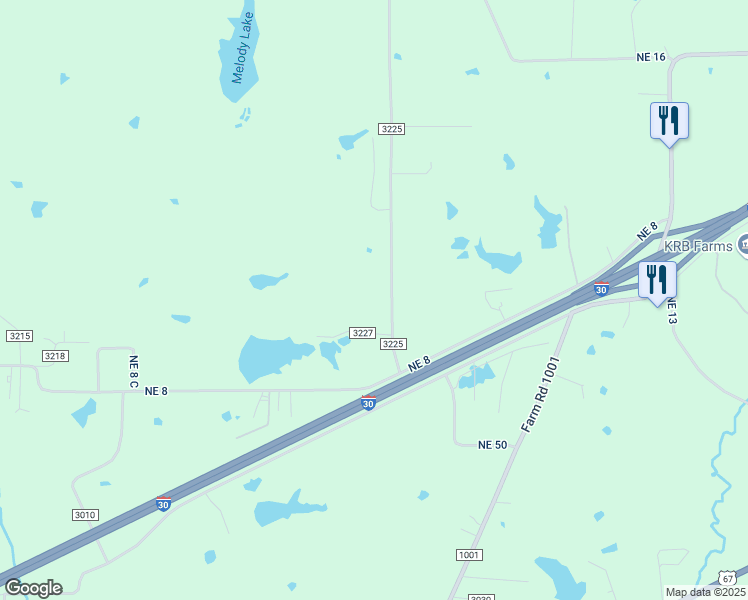 map of restaurants, bars, coffee shops, grocery stores, and more near 2217 County Road 3225 in Mount Pleasant