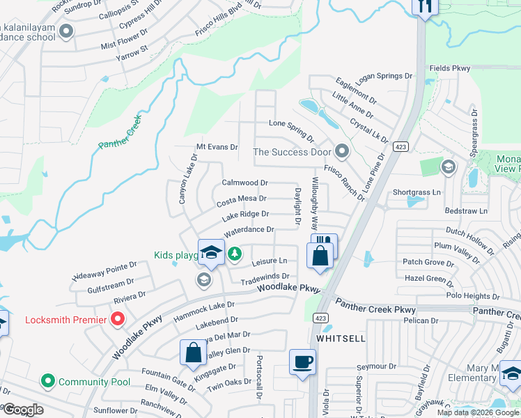 map of restaurants, bars, coffee shops, grocery stores, and more near 2687 Lake Ridge Drive in Little Elm