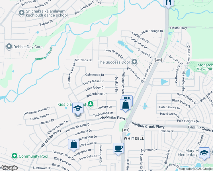 map of restaurants, bars, coffee shops, grocery stores, and more near 2697 Lake Ridge Drive in Little Elm
