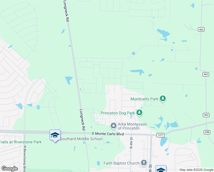 map of restaurants, bars, coffee shops, grocery stores, and more near 2188 Farm to Market Road 75 in Princeton