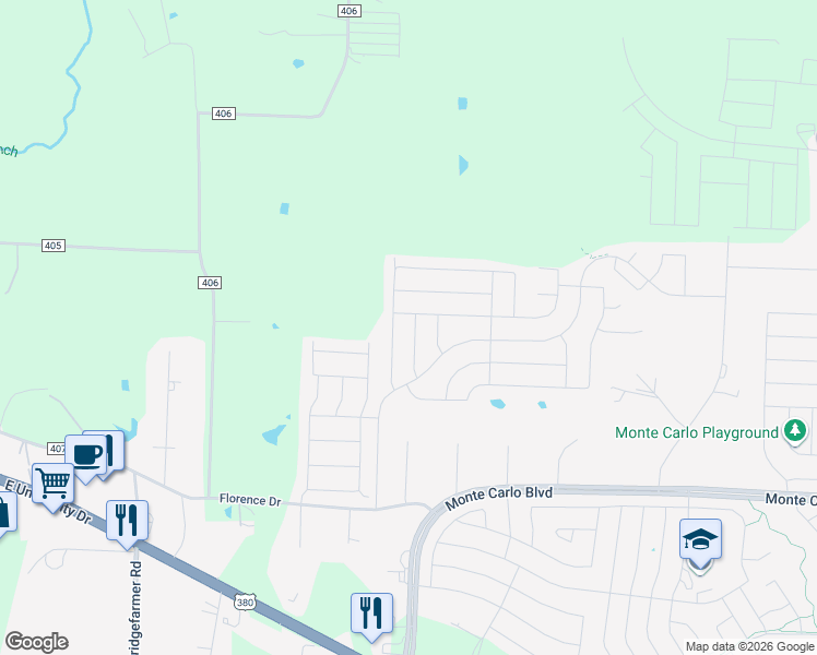 map of restaurants, bars, coffee shops, grocery stores, and more near 1822 Fairweather Drive in Princeton