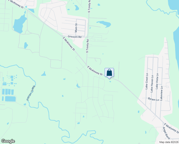 map of restaurants, bars, coffee shops, grocery stores, and more near 7801-7921 East McKinney Street in Denton