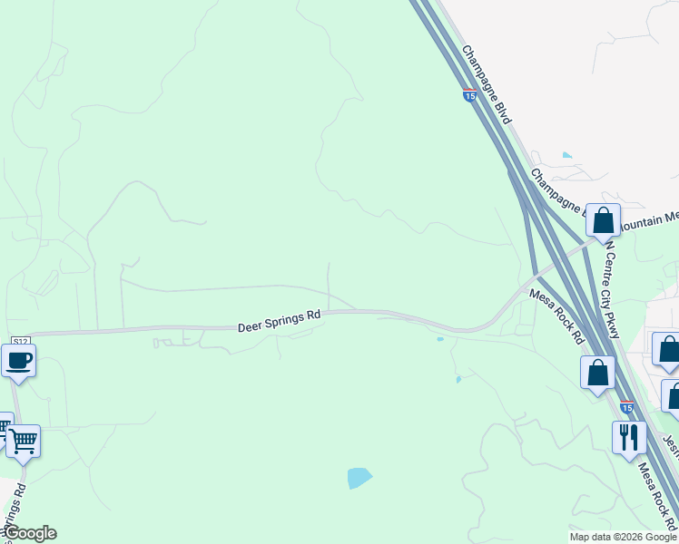map of restaurants, bars, coffee shops, grocery stores, and more near 976 Deer Springs Road in San Marcos
