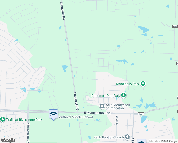 map of restaurants, bars, coffee shops, grocery stores, and more near 2012 Farm to Market Road 75 in Princeton