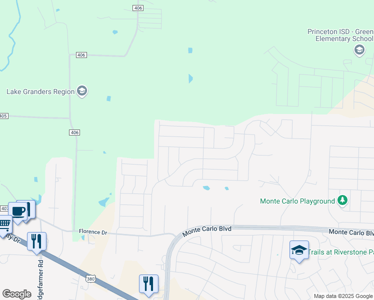 map of restaurants, bars, coffee shops, grocery stores, and more near 1715 Twin Hills Way in Princeton