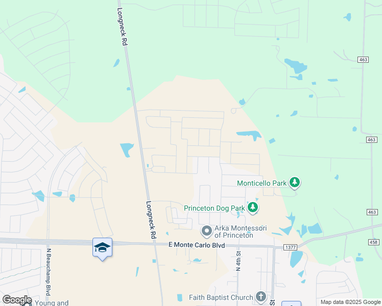 map of restaurants, bars, coffee shops, grocery stores, and more near 2188 Farm to Market Road 75 in Princeton