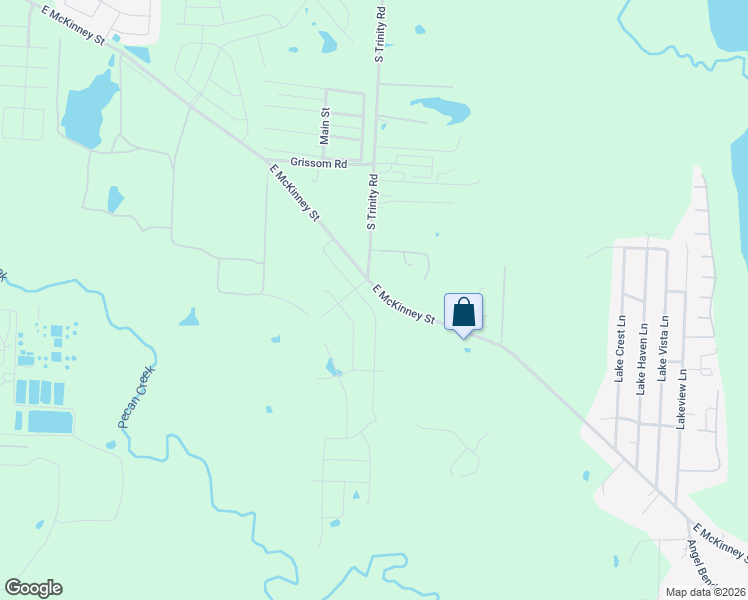 map of restaurants, bars, coffee shops, grocery stores, and more near 7801-7921 East McKinney Street in Denton