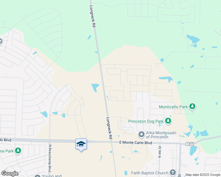 map of restaurants, bars, coffee shops, grocery stores, and more near 2012 Farm to Market Road 75 in Princeton