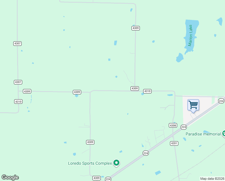 map of restaurants, bars, coffee shops, grocery stores, and more near 2819 County Road 4309 in Greenville