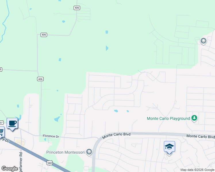 map of restaurants, bars, coffee shops, grocery stores, and more near 1804 Hot Springs Way in Princeton