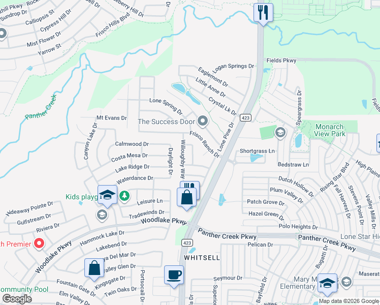 map of restaurants, bars, coffee shops, grocery stores, and more near 14812 Hunter Drive in Little Elm