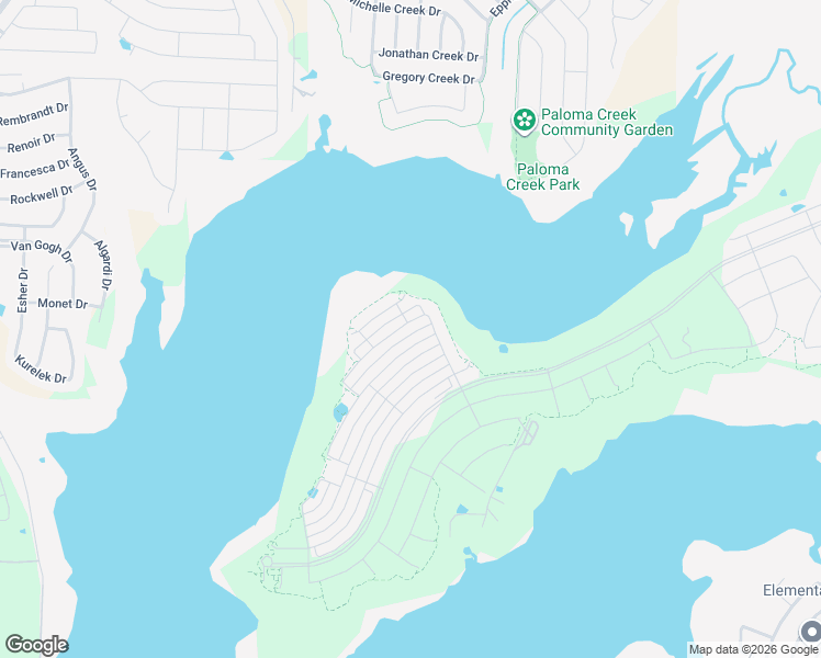 map of restaurants, bars, coffee shops, grocery stores, and more near 2021 Meliana Drive in Oak Point