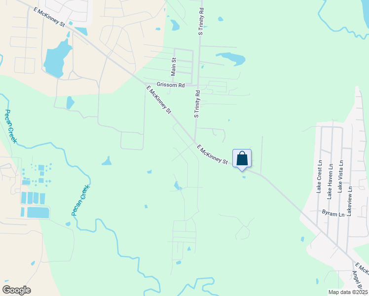 map of restaurants, bars, coffee shops, grocery stores, and more near 1600 South Trinity Road in Denton
