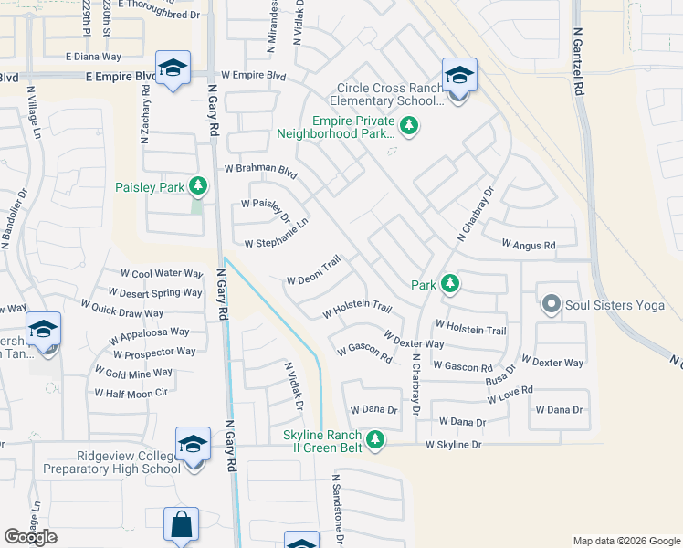 map of restaurants, bars, coffee shops, grocery stores, and more near 894 West Ayrshire Trail in San Tan Valley