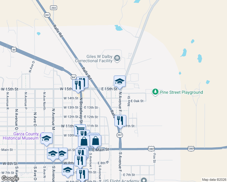 map of restaurants, bars, coffee shops, grocery stores, and more near 403 East 15th Street in Post