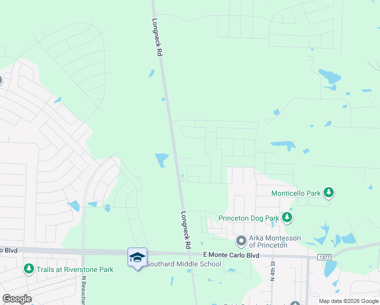 map of restaurants, bars, coffee shops, grocery stores, and more near 2052 Farm to Market Road 75 in Princeton