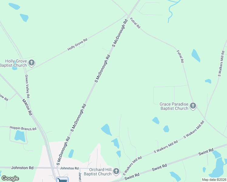 map of restaurants, bars, coffee shops, grocery stores, and more near 1693 South McDonough Road in Griffin