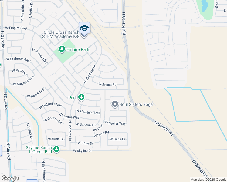map of restaurants, bars, coffee shops, grocery stores, and more near 137 West Empire Boulevard in San Tan Valley