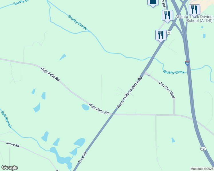 map of restaurants, bars, coffee shops, grocery stores, and more near 145 Lovett's Ridge in Jackson