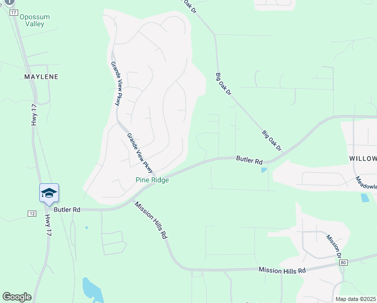 map of restaurants, bars, coffee shops, grocery stores, and more near 102 Slater Lane in Alabaster