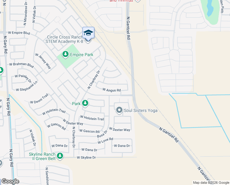 map of restaurants, bars, coffee shops, grocery stores, and more near 137 West Empire Boulevard in San Tan Valley