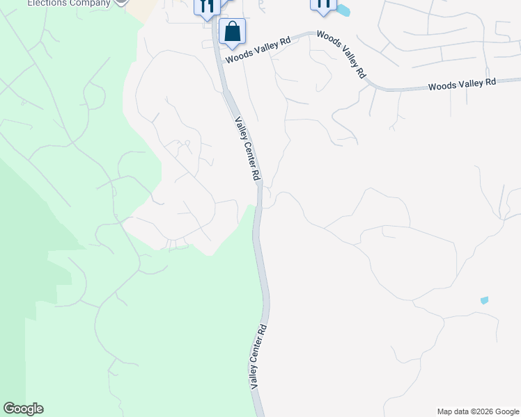 map of restaurants, bars, coffee shops, grocery stores, and more near Valley Center Road & Ridge Ranch Road in Valley Center