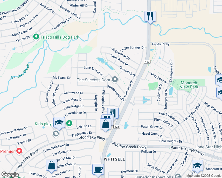 map of restaurants, bars, coffee shops, grocery stores, and more near 14711 Frisco Ranch Drive in Little Elm
