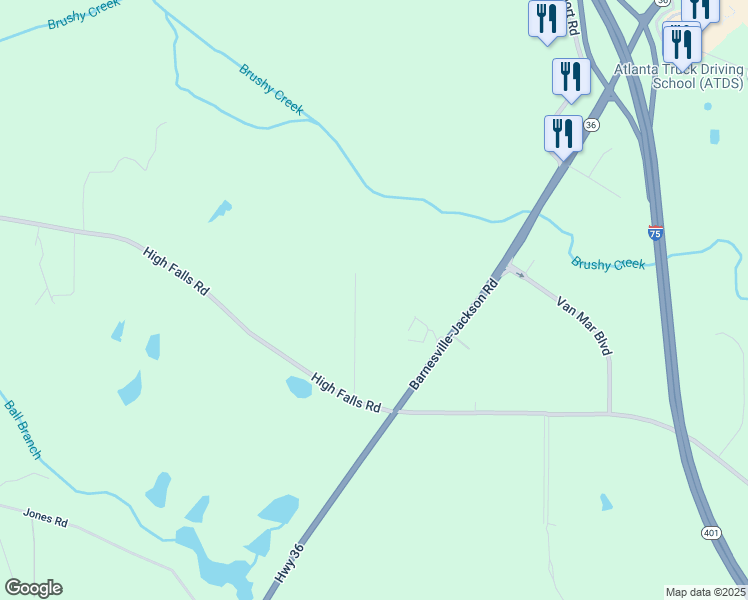 map of restaurants, bars, coffee shops, grocery stores, and more near 145 Lovetts Ridge Road in Jackson