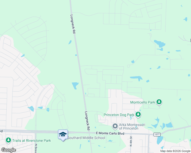 map of restaurants, bars, coffee shops, grocery stores, and more near 2052 Farm to Market Road 75 in Princeton