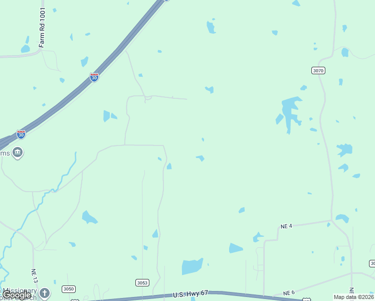 map of restaurants, bars, coffee shops, grocery stores, and more near I30 North Frontage Road in Mount Pleasant