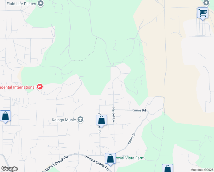 map of restaurants, bars, coffee shops, grocery stores, and more near 625 Hardell Lane in Vista