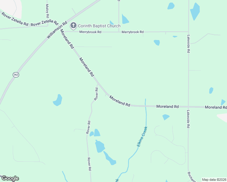 map of restaurants, bars, coffee shops, grocery stores, and more near 1290 Moreland Road in Williamson