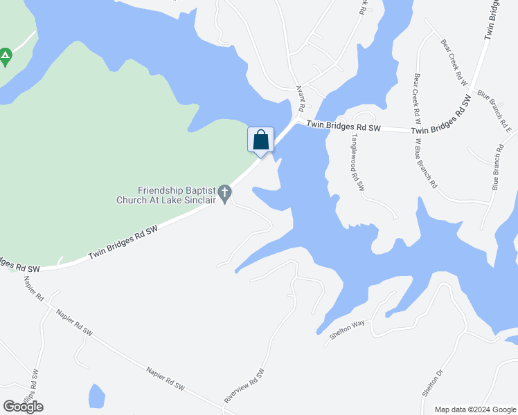 map of restaurants, bars, coffee shops, grocery stores, and more near 113 Little Riverview Road in Eatonton