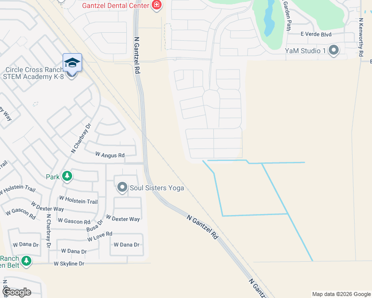 map of restaurants, bars, coffee shops, grocery stores, and more near in Queen Creek