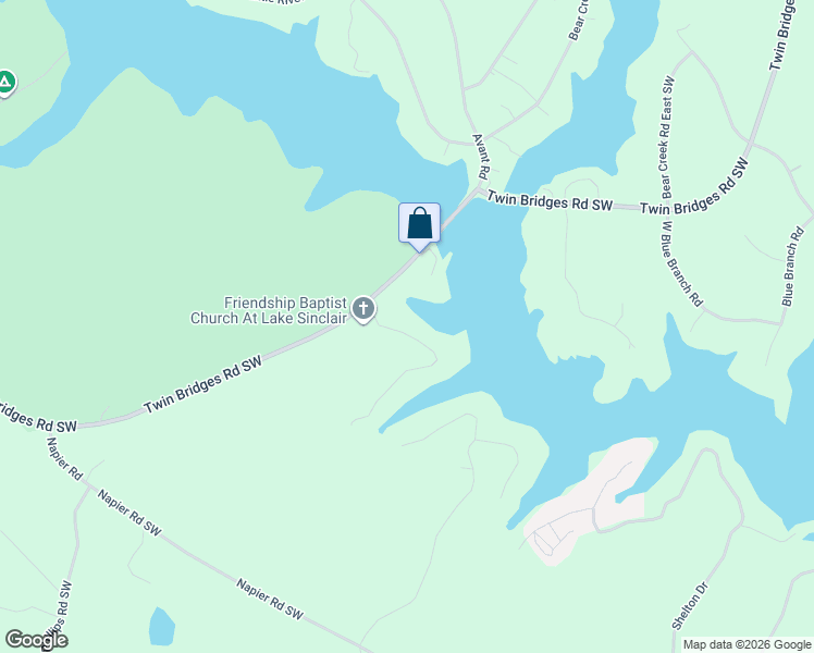 map of restaurants, bars, coffee shops, grocery stores, and more near 113 Little Riverview Road in Eatonton