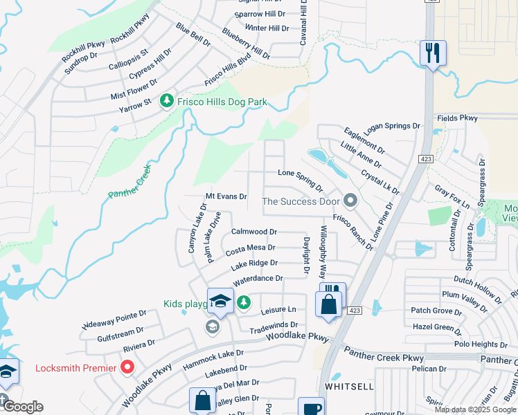 map of restaurants, bars, coffee shops, grocery stores, and more near 1208 Westview Drive in Little Elm
