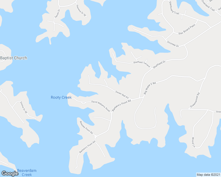 map of restaurants, bars, coffee shops, grocery stores, and more near Dwain Ball Road in Hancock County