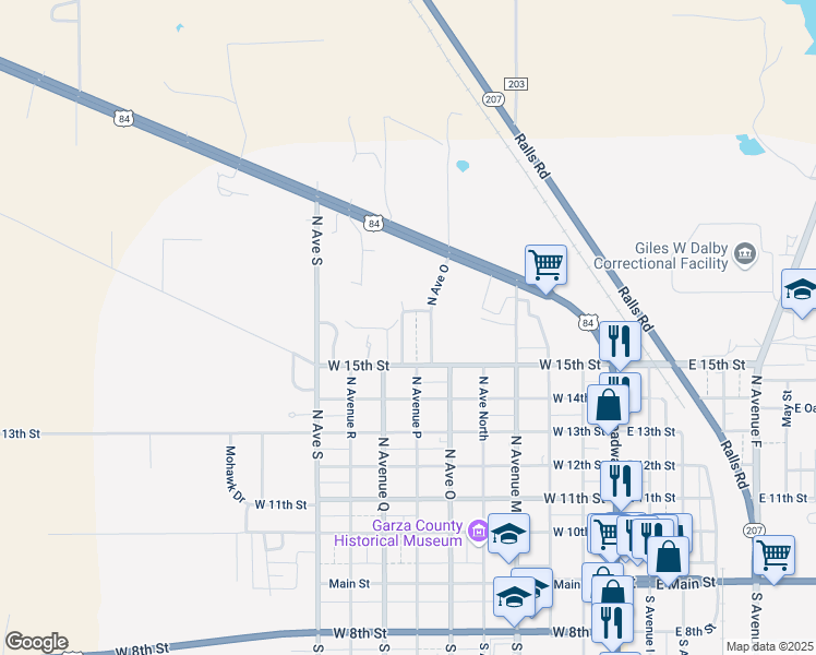 map of restaurants, bars, coffee shops, grocery stores, and more near 714 Chantilly Lane in Post