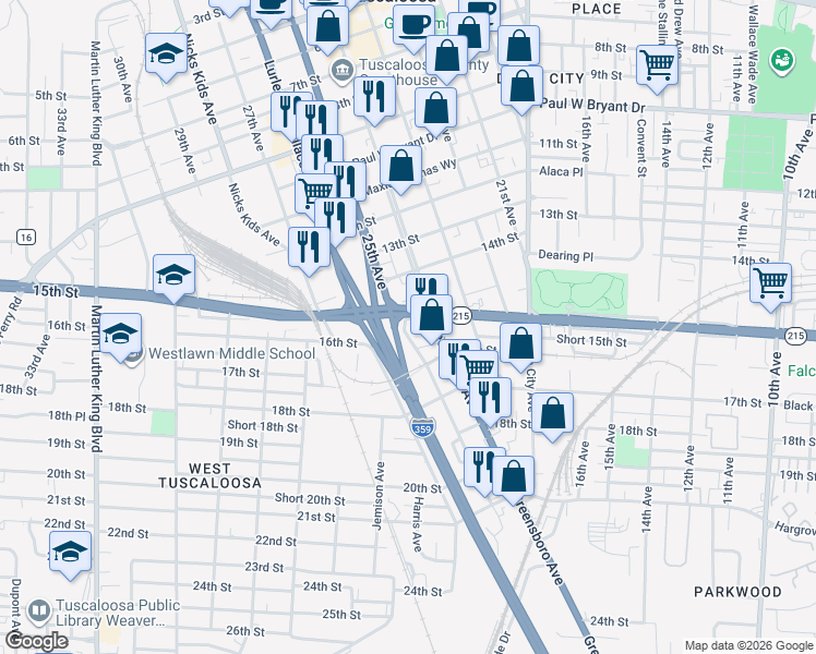 map of restaurants, bars, coffee shops, grocery stores, and more near in 