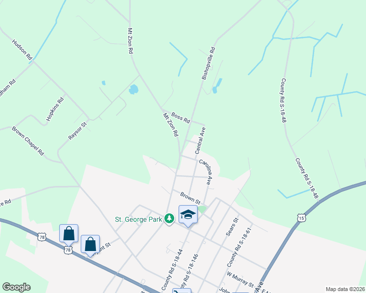 map of restaurants, bars, coffee shops, grocery stores, and more near 300 Carolina Avenue in Saint George