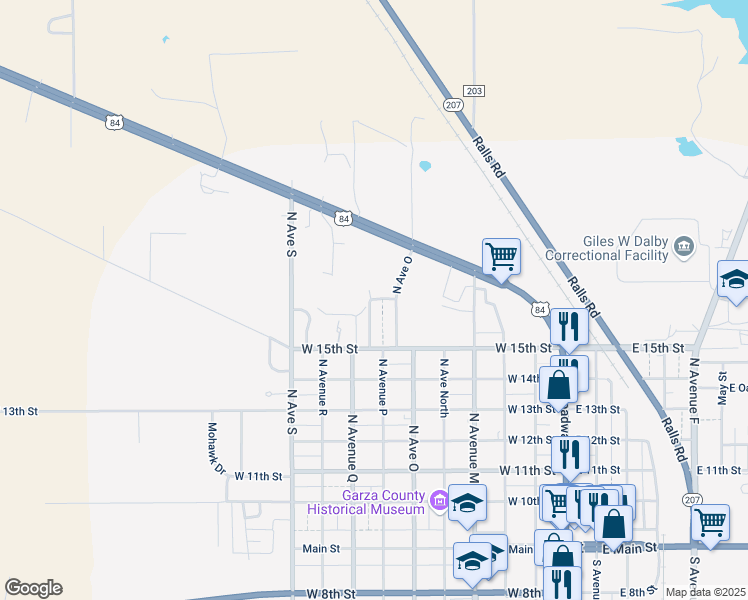 map of restaurants, bars, coffee shops, grocery stores, and more near 714 Chantilly Lane in Post