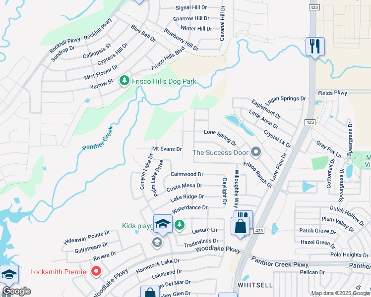 map of restaurants, bars, coffee shops, grocery stores, and more near 1117 Brendan Drive in Little Elm