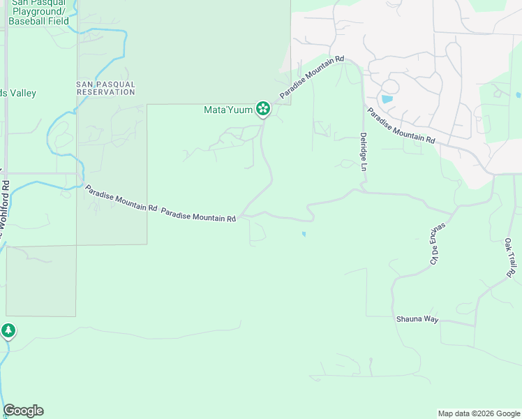 map of restaurants, bars, coffee shops, grocery stores, and more near 18218 Paradise Mountain Lane in Valley Center