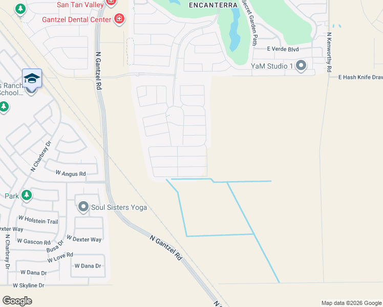 map of restaurants, bars, coffee shops, grocery stores, and more near in Queen Creek