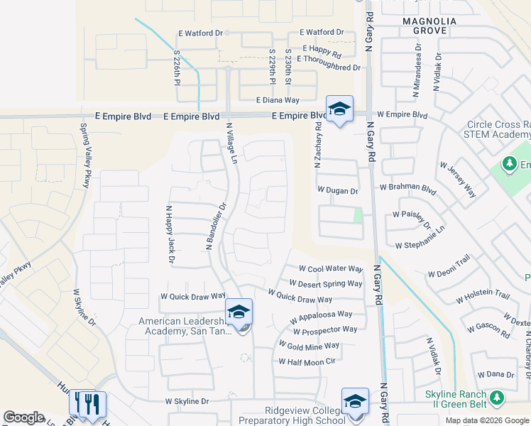 map of restaurants, bars, coffee shops, grocery stores, and more near in San Tan Valley