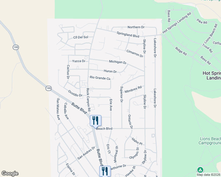 map of restaurants, bars, coffee shops, grocery stores, and more near 205 Rio Grande Circle in Truth or Consequences